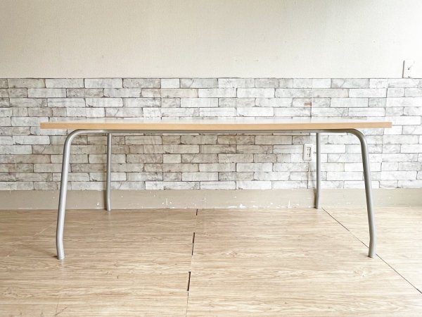 シンプルデザイン Simple Design ワークテーブル ミーティングテーブル メラミントップ × スチールレッグ W160cm 現状品 ●