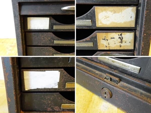 ビンテージ スチール シャッター レターケース 7段 レターラック 卓上