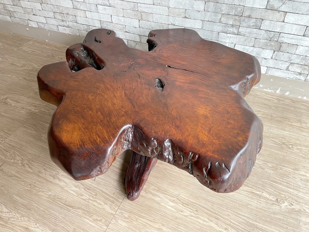 屋久杉 無垢材 ローテーブル 座卓 ちゃぶ台 一枚板 天然木 耳付き 高級