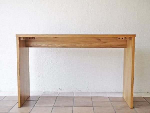 無印良品 MUJI オーク無垢材 コの字 デスク コンソールテーブル W115cm