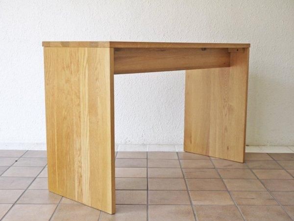 無印良品 MUJI オーク無垢材 コの字 デスク コンソールテーブル W115cm
