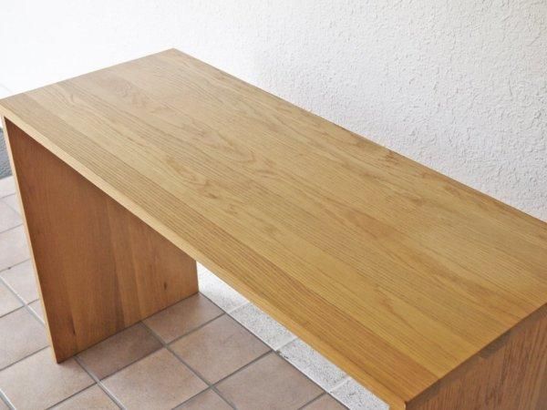 無印良品 MUJI オーク無垢材 コの字 デスク コンソールテーブル W115cm