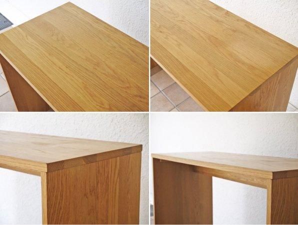 無印良品 MUJI オーク無垢材 コの字 デスク コンソールテーブル W115cm