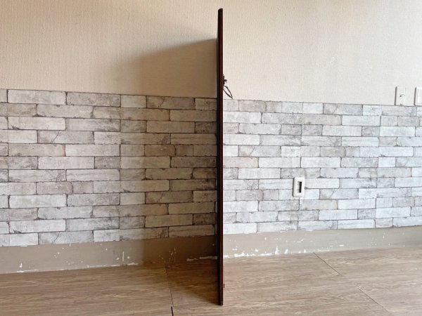 アルテ ARTE ウォールミラー 鏡 壁掛け 姿見 木製フレーム ダークブラウン 50×130cm シンプルデザイン ●