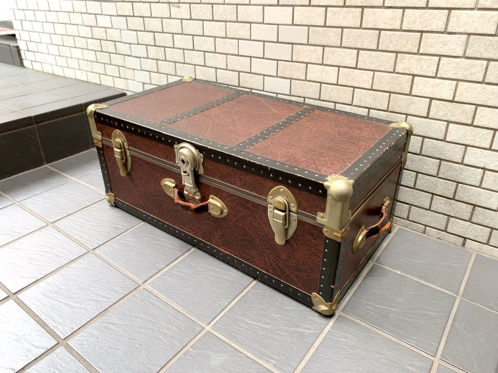 USビンテージ Vintage 木製 トランクケース ブランケットボックス ロー