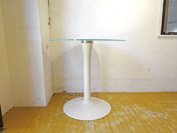 ボーコンセプト Bo Concept NEW YORK ニューヨークテーブル ダイニングテーブル ラウンドテーブル シルクホワイトガラス モダンデザイン 定価 :￥125,200- ★ 