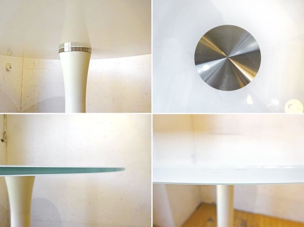 ボーコンセプト Bo Concept NEW YORK ニューヨークテーブル ダイニングテーブル ラウンドテーブル シルクホワイトガラス モダンデザイン 定価 :￥125,200- ★ 