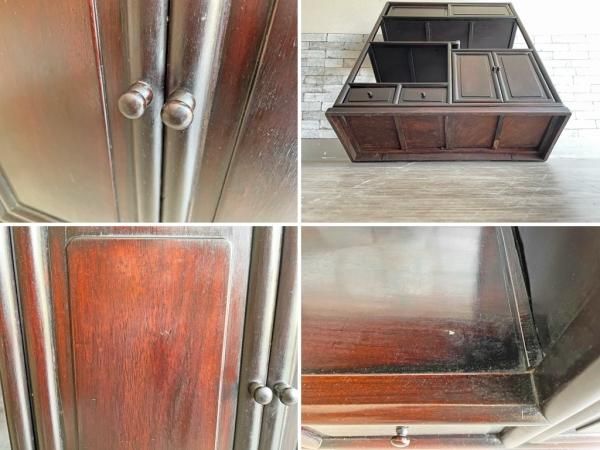 唐木家具 飾り棚 茶箪笥 違い棚 オープンシェルフ 李朝家具 紫檀