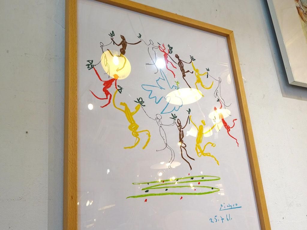 ピカソ「道化師と首飾りをした女」 大きな額縁・アートフレーム