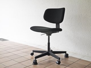 無印良品 MUJI ワーキングチェア 背座ワイドタイプ デスクチェア オフィスチェア 学習椅子 キャスター ブラック 定価￥19,900- ◇