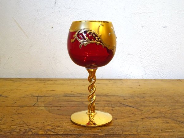 ٥ͥ󥬥饹  Venezian glass murano ꡼饹 Sherry Glass å  24KT   ͥ󥰥饹 