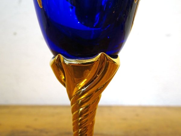 ٥ͥ󥬥饹  Venezian glass murano ꡼饹 Sherry Glass ֥롼  24KT   ͥ󥰥饹 