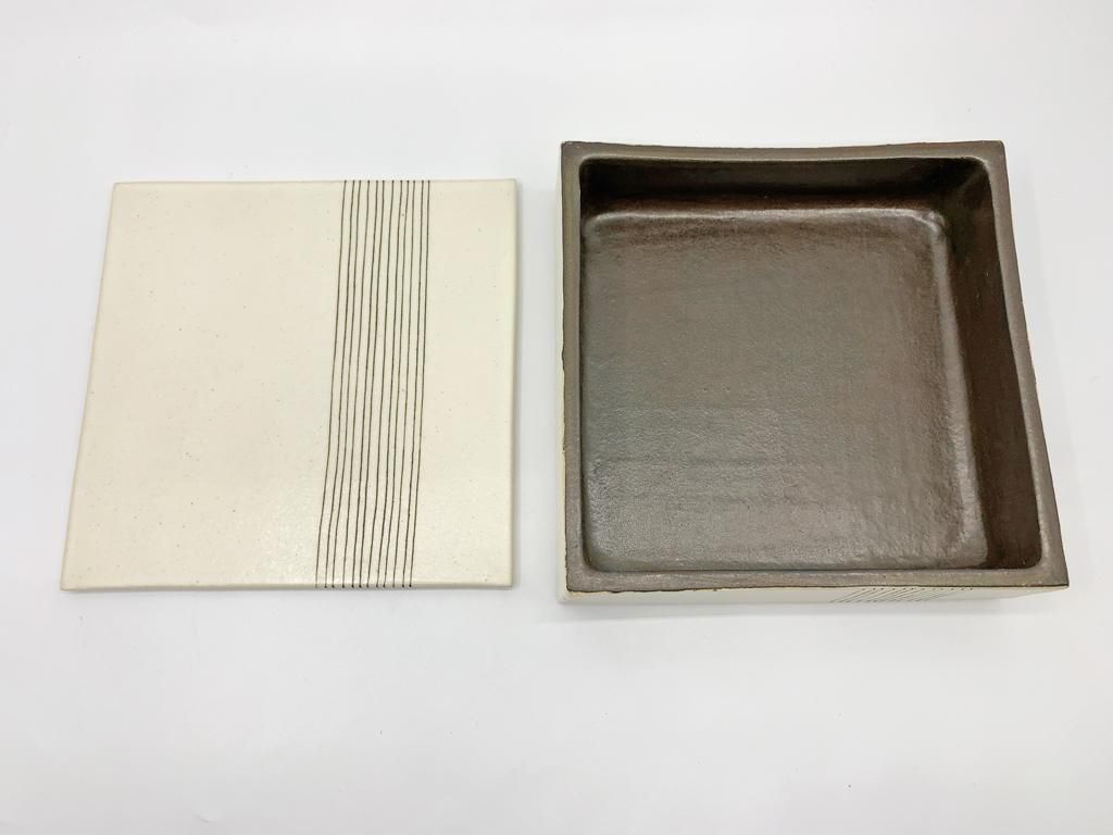 奥田章 トクサ 十草 リバーシブル 重箱 W17 陶芸家 現代作家 A ○