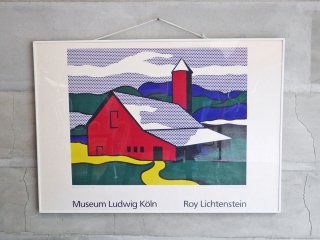 ロイ リキテンスタイン Roy Lichtenstein 赤い納屋II ポスター 90×64cm 額装品 ポップアート Museum Ludwig Koln ♪