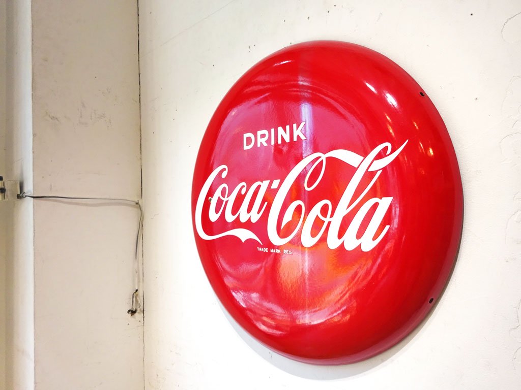 コカ・コーラ Coca Cola ビンテージ ホーロー看板 オーナメント 丸型 