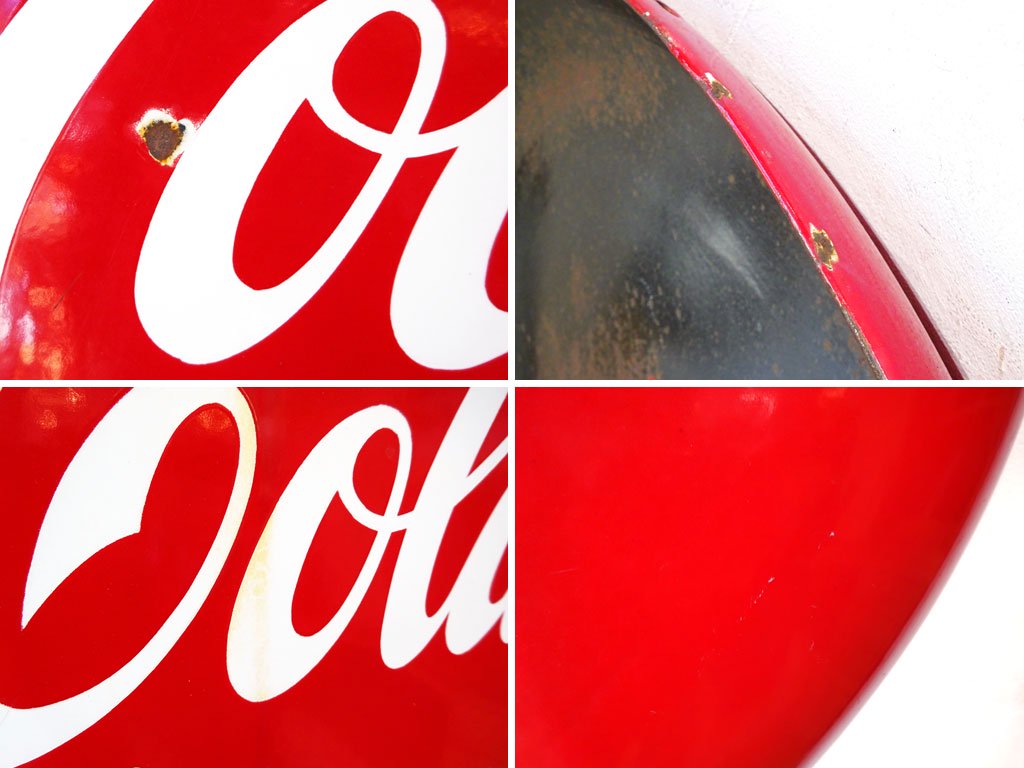 コカ・コーラ Coca Cola ビンテージ ホーロー看板 オーナメント 丸型 