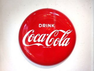 コカ・コーラ Coca Cola ビンテージ ホーロー看板 オーナメント 丸型 84cm 昭和レトロ ★