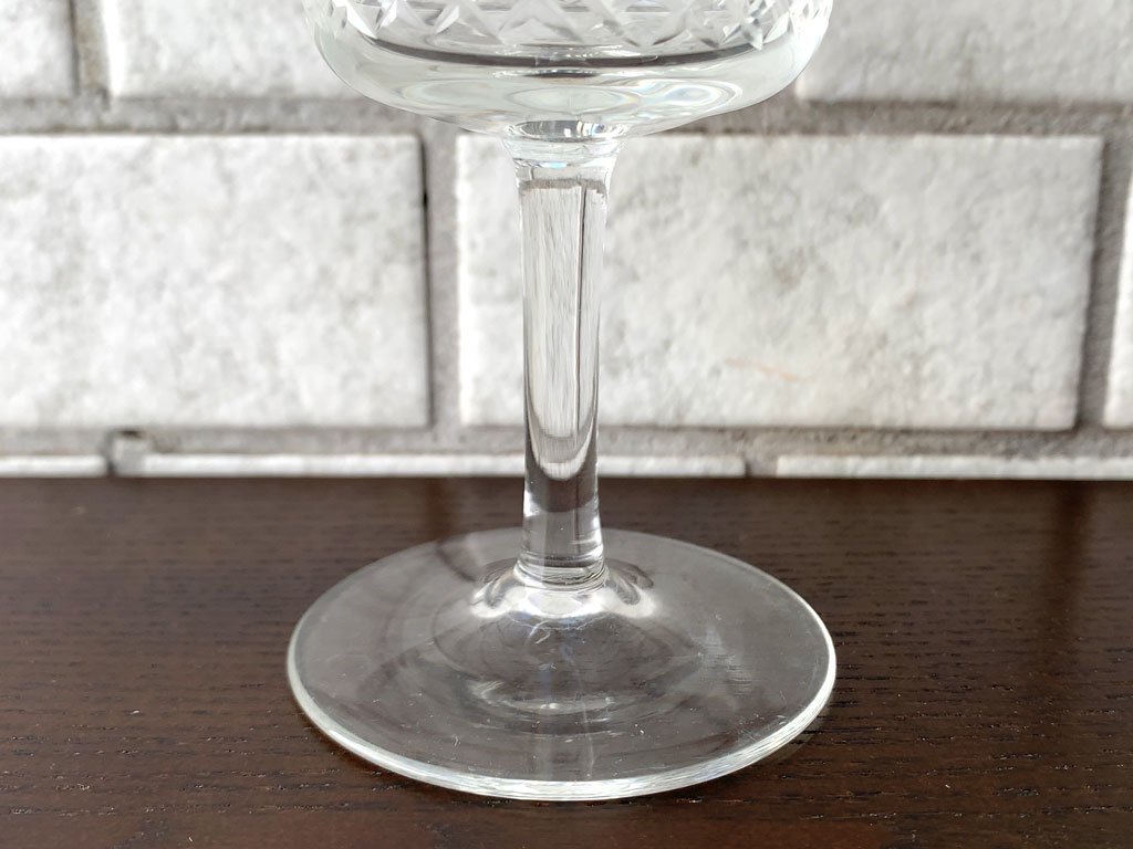 パルマル PALL MALL LADY MAMILTON シャンパングラス カットガラス アシッドエッチング 高さ11.5cm クリスタルガラス アンティーク 年代物 イギリス B ■