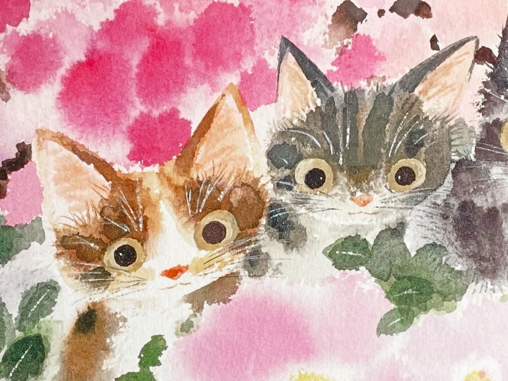 期間限定30％OFF! 渡辺あきお 絵画 版画 ねこ 猫 ネコ 絵 絵画 