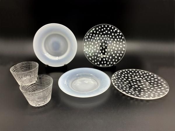辻和美 Kazumi Tsuji テンテン プレート 皿 Φ16cm クロス付き 現代作家