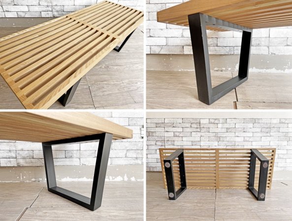 硼ͥ륽 George Nelson ץåȥե٥ Platform Bench ơ֥ 饹ŷ ץ ߥåɥ꡼ 