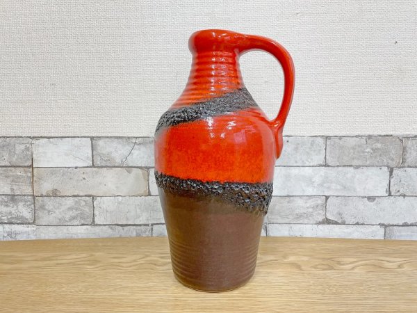 ベイケラミック Bay Keramik ファットラヴァ Fat Lava フラワーベース 花瓶 オレンジ ビンテージ 西ドイツ West Germany ● 