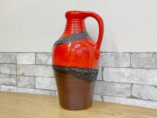 ベイケラミック Bay Keramik ファットラヴァ Fat Lava フラワーベース 花瓶 オレンジ ビンテージ 西ドイツ West Germany ● 