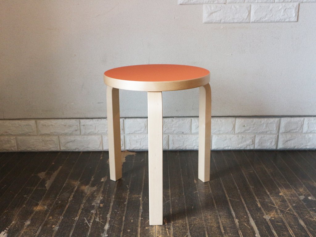 アルテック Artek スツール Stool 60 リノリウム オレンジブラスト 3本