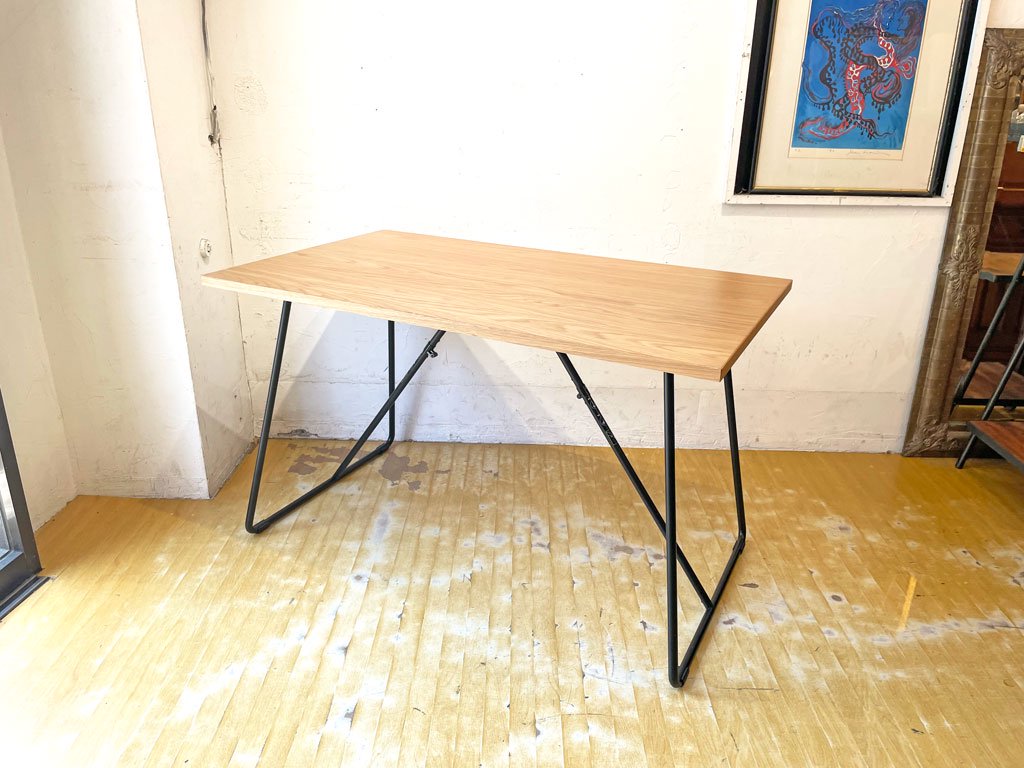 無印良品 MUJI オーク材 × スチール脚 フォールディングテーブル 