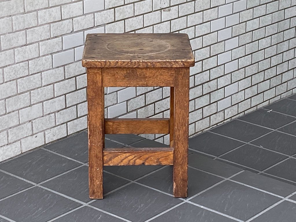 ジャパンビンテージ Japan Vintage 木味 木製 スツール 図工椅子 学校椅子 昭和レトロ 和家具 古家具 - TOKYO