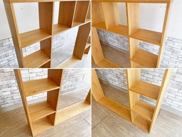 ☆ 無印良品/MUJI□スタッキングシェルフ□4段2列□オーク材□