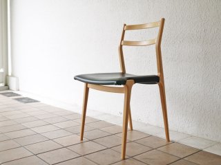 天童木工 TENDO インパラチェア impala chair ホワイトビーチ材 PVCレザー ブラック 佐々木敏光 デザイン A ◇