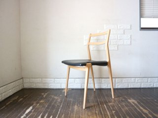 天童木工 TENDO インパラチェア impala chair ダイニングチェア ホワイトビーチ材 PVCレザー ブラック 佐々木敏光 ◎