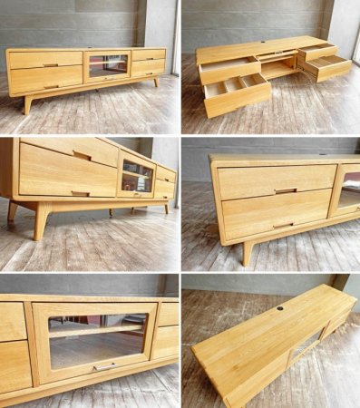 起立木工 ノルディ オーク無垢材 TVボード ローボード 北欧スタイル 
