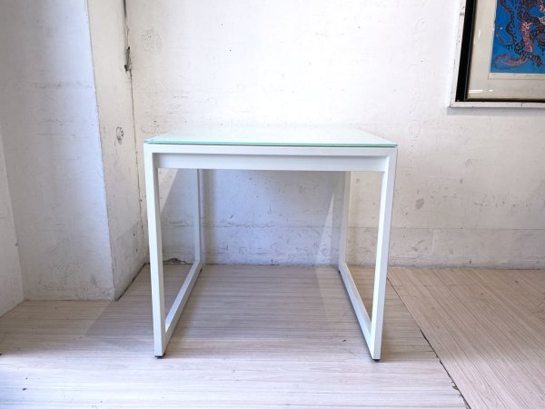 フランフラン Francfranc ガラストップ ダイニングテーブル ホワイト 