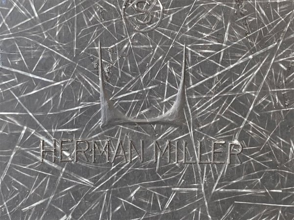 ハーマンミラー Herman Miller 2ndビンテージ サイドシェルチェア FRP製 アプホルスター ファブリック パープル エッフェルベース C&R イームズ ミッドセンチュリー ■
