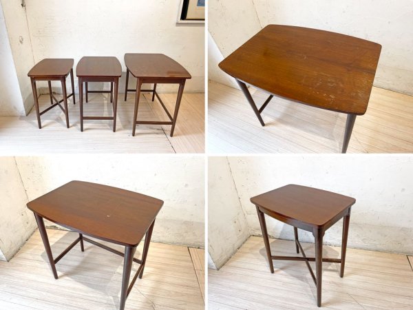 ꥹ ӥơ UK Vintage ͥȥơ֥ Nested table ɥơ֥ 3table set  ѹ 