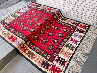 ビンテージ キリムラグ  トルコ シャルキョイ 絨毯 手織り 240×150cm ■