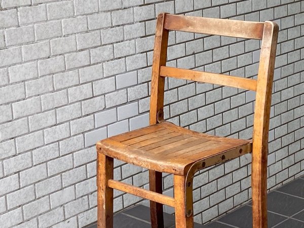 UKビンテージ UK vintage スクールチェア キッズチェア 木味 子供椅子 花台 英国家具 ■