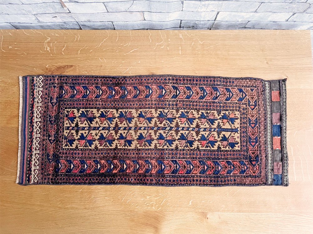 11】ビンテージ Vintage トライバルラグ バルーチ Bharuch ラグ 絨毯 