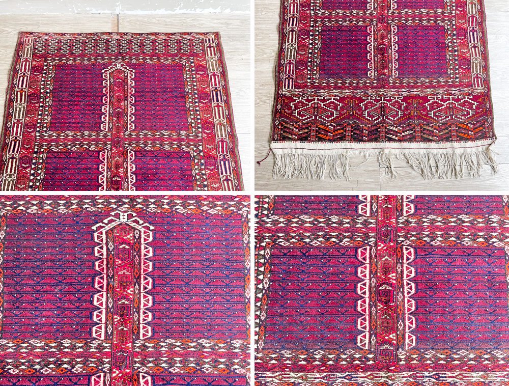 21】ビンテージ Vintage トライバルラグ トルクメン Turkmen ラグ 絨毯