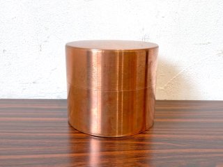 開化堂 Kaikadou カイカドウ 茶筒 銅製 平型 200g 京都 伝統工芸 重量約390g ★