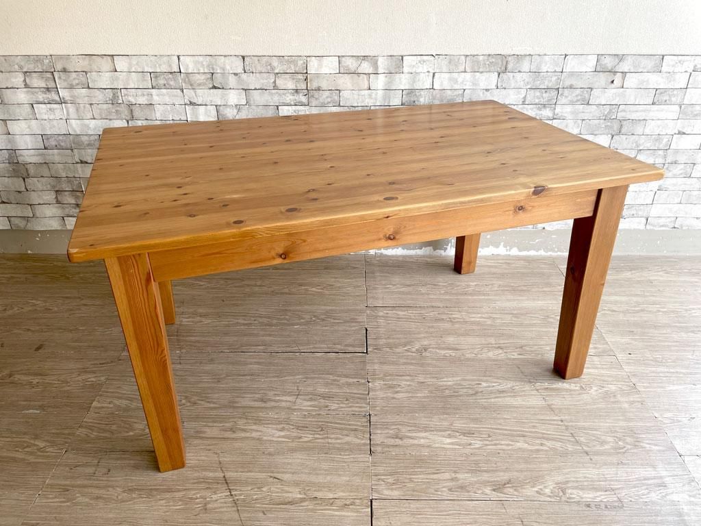 LIGHTHOUSE 英国製 パイン 無垢 ダイニングテーブル 引出し付き