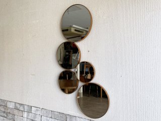 ブロストコペンハーゲン BROSTE COPENHAGEN Kunst デザイン ウォールミラー ブラス 5連 ラウンド HBC-96 壁掛け 鏡 デンマーク ●