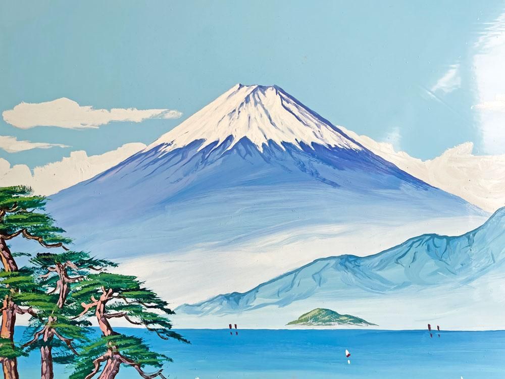 中島盛夫 銭湯絵 富士山 春夏 絵画 ペンキ絵 レトロ 幅90cm 希少