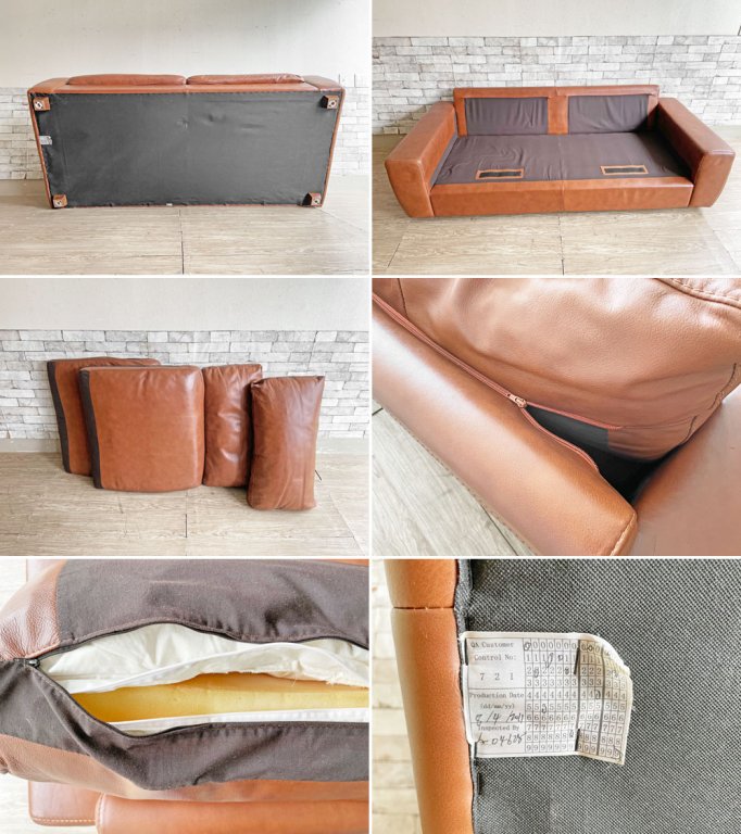 ˥ unico ƥ TERRA 쥶ե 3 Leather sofa 3 seater 3ͳݤ ܳ ֥饦 եå  217,800- 