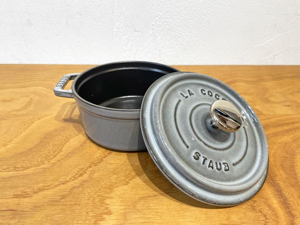 ストウブ STAUB ピコ ココット ラウンド グレー ホーロー鍋 両手鍋