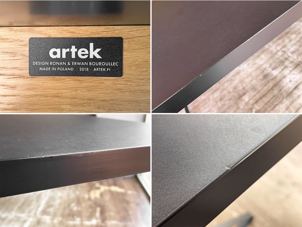 アルテック Artek カアリテーブル KAARI TABLE REB001 ブラックリノリウム天板 ナチュラルオーク ダイニングテーブル オフィステーブル W200 定価 ￥334,400- ♪
