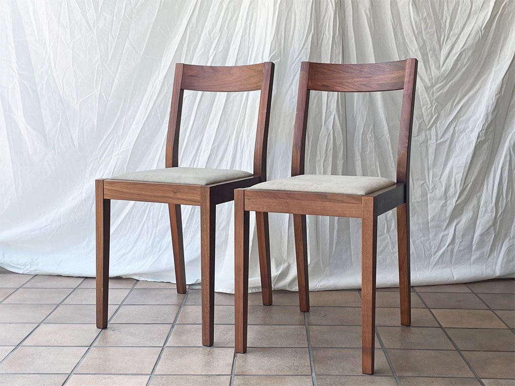 木製回転座椅子 無垢材 ベージュ 木下家具 受注生産 - 座椅子