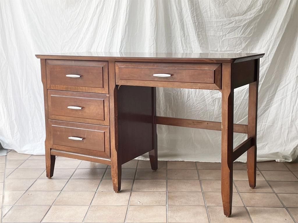 B.P.John Furniture 片袖 デスク 机 4ドロワー デコラトップ 米軍家具